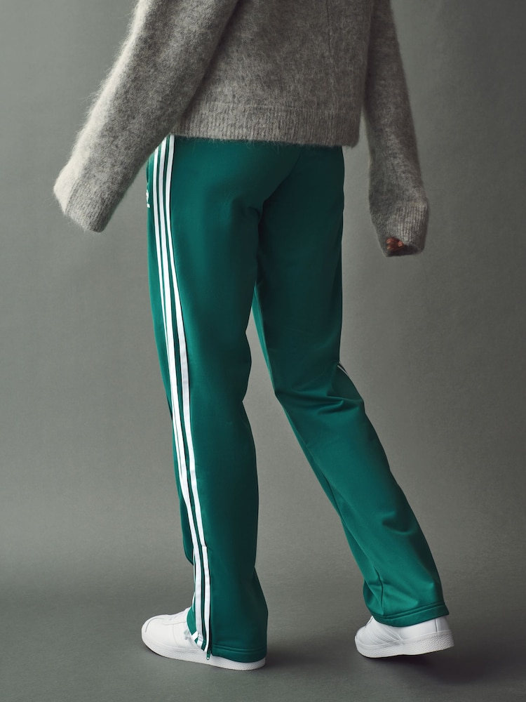 adidas Dark Green Straight Firebird 3 Stripe Straight Trackpants - Image 2 of 9
