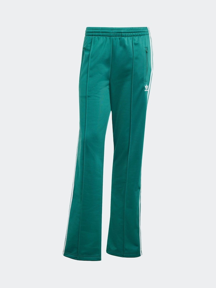 adidas Dark Green Straight Firebird 3 Stripe Straight Trackpants - Image 9 of 9