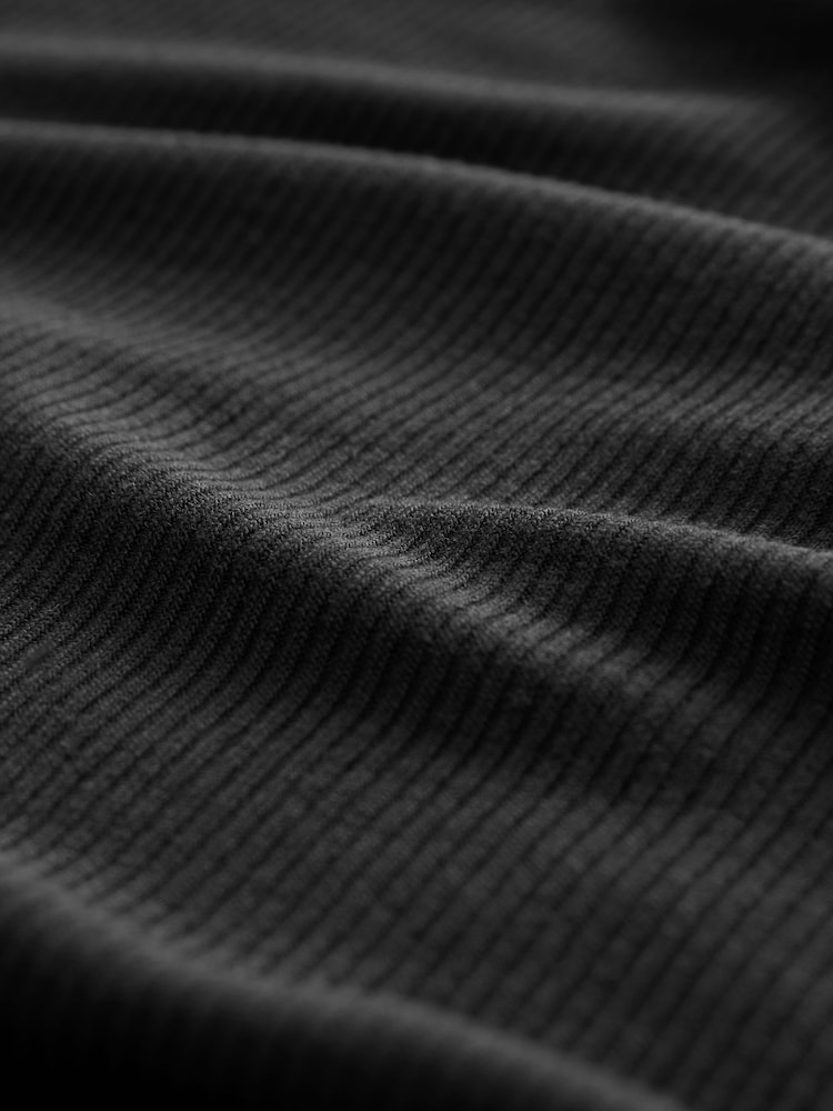 Black Ribbed Lace Long Sleeve Pyjamas - Image 13 of 13