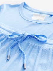 Blue Ribbed Lace Long Sleeve Pyjamas - Image 11 of 11