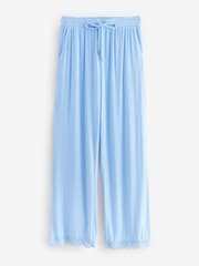 Blue Ribbed Lace Long Sleeve Pyjamas - Image 9 of 11