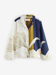 Navy/Ecru Stripe Floral Kew Collection Button Through Pyjamas - Image 6 of 9