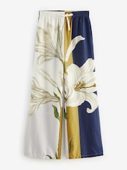 Navy/Ecru Stripe Floral Kew Collection Button Through Pyjamas - Image 7 of 9