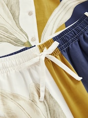 Navy/Ecru Stripe Floral Kew Collection Button Through Pyjamas - Image 8 of 9