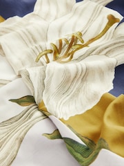 Navy/Ecru Stripe Floral Kew Collection Button Through Pyjamas - Image 9 of 9
