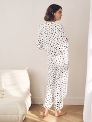 Monochrome Heart Heavyweight 100% Cotton Long Sleve Pyjamas - Image 2 of 11