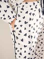 Monochrome Heart Heavyweight 100% Cotton Long Sleve Pyjamas - Image 6 of 11