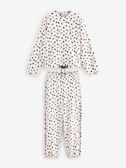 Monochrome Heart Heavyweight 100% Cotton Long Sleve Pyjamas - Image 7 of 11