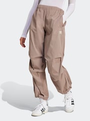 adidas Originals Brown Essential Parachute Joggers - Image 1 of 6