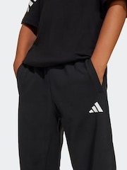 adidas Black Future Icons 3 Stripe Wide Leg Joggers - Image 5 of 7