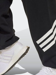 adidas Black Future Icons 3 Stripe Wide Leg Joggers - Image 6 of 7