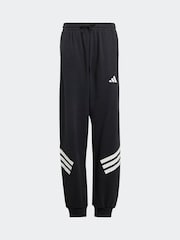 adidas Black Future Icons 3 Stripe Wide Leg Joggers - Image 7 of 7