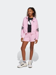 Розовый - adidas Future Icons 3 Stripe Full Zip Hoodie - Изображение 4 из 6