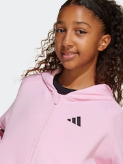 Розовый - adidas Future Icons 3 Stripe Full Zip Hoodie - Изображение 5 из 6