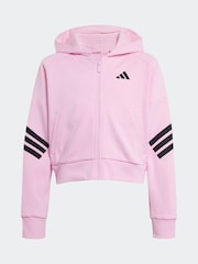 Розовый - adidas Future Icons 3 Stripe Full Zip Hoodie - Изображение 6 из 6