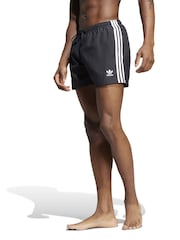 Negro - Shorts de baño de 3 rayas y 5 pulgadas Adicolor de adidas - Imagen 3 de 5