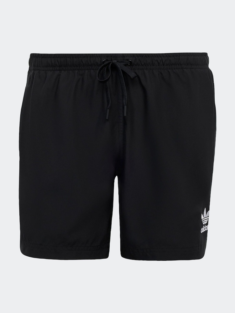 adidas Black Adicolor 3-Stripes 5 Inch Swim Shorts - Image 6 of 6 adidas Black Adicolor 3-Stripes 5 Inch Swim Shorts - Image 6 of 6