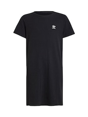 adidas Originals Black Ribbed Dress - Image 5 of 6