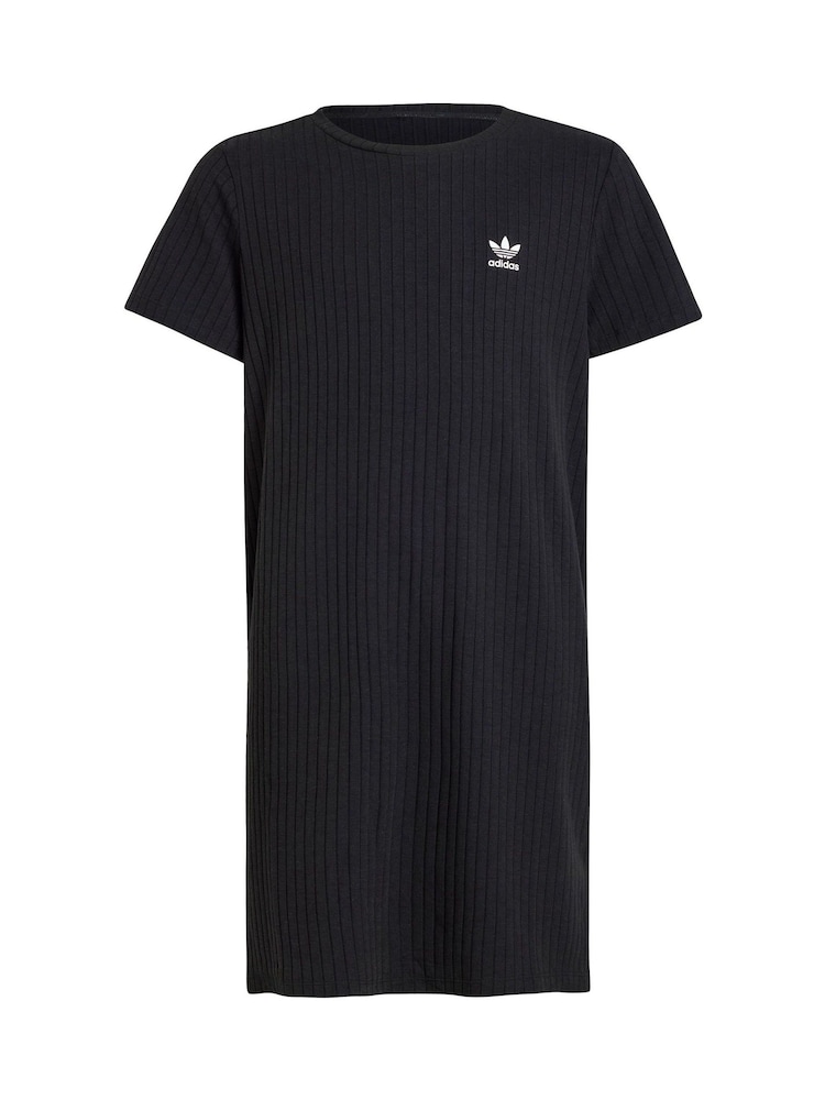 adidas Originals Black Ribbed Dress - Image 5 of 6