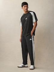 adidas Black Essentials 3-Stripes Stanford Open Hem Joggers - Image 2 of 6