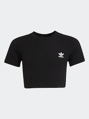adidas Originals Black Ribbed Crop T-Shirt - Image 6 of 6