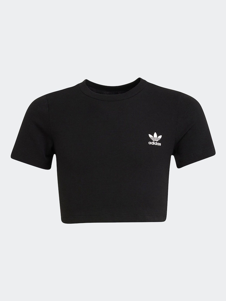 Negro - adidas Originals Ribbed Crop T-Shirt - Imagen 6 de 6 Negro - adidas Originals Ribbed Crop T-Shirt - Imagen 6 de 6