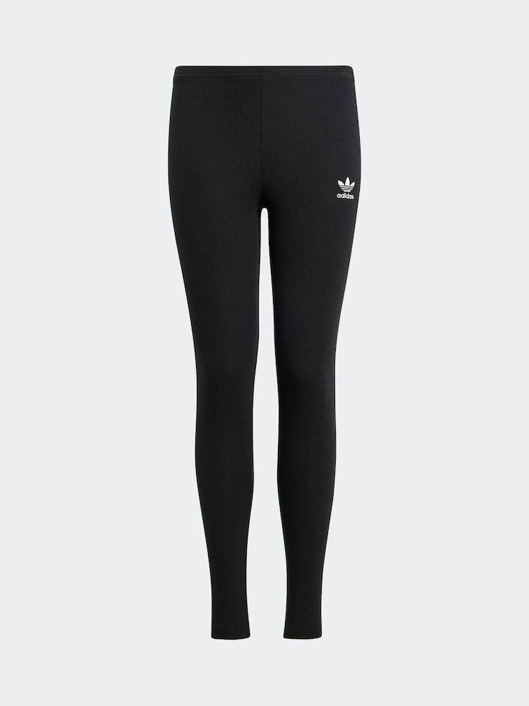 adidas Originals Black Ribbed Leggings - Image 6 of 6