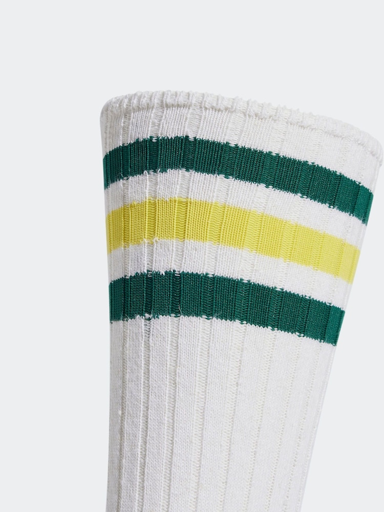 adidas originals White Ribbed Crew Socks 2 Pack - Image 4 of 4