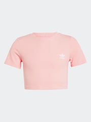 adidas Originals Pink Ribbed Crop T-Shirt - Image 6 of 6
