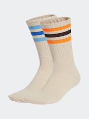 adidas originals White Ribbed Crew Socks 2 Pack - Image 1 of 4