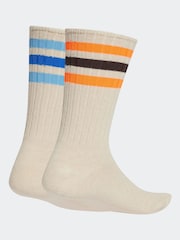 adidas originals White Ribbed Crew Socks 2 Pack - Image 2 of 4