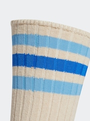 adidas originals White Ribbed Crew Socks 2 Pack - Image 3 of 4