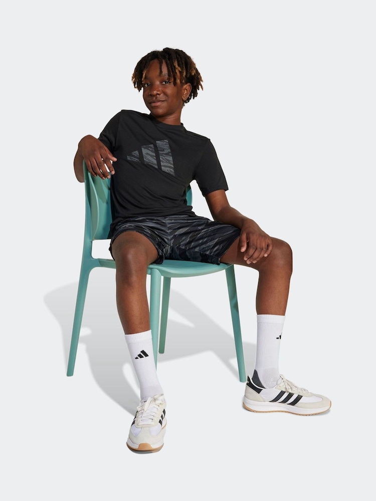 adidas Black Essentials Camo Logo Training T-Shirt - Image 1 of 6