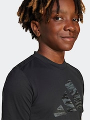 adidas Black Essentials Camo Logo Training T-Shirt - Image 4 of 6