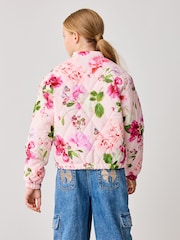Baker by Ted Baker Pink Floral Quilted Bomber Jacket - Image 3 of 12