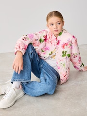 Baker by Ted Baker Pink Floral Quilted Bomber Jacket - Image 4 of 12