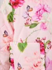 Baker by Ted Baker Pink Floral Quilted Bomber Jacket - Image 7 of 12