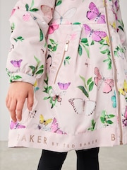 Baker by Ted Baker Pink Shower Resistant Floral Printed Rain Trench - Image 2 of 8