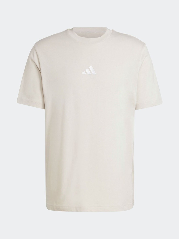 adidas Grey Essentials Small Logo Single 100% Cotton Jersey T-Shirt - Image 6 of 6