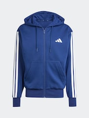 Blå - adidas Essentials 3-Stripes Fleece Hoodie - Bild 10 av 10
