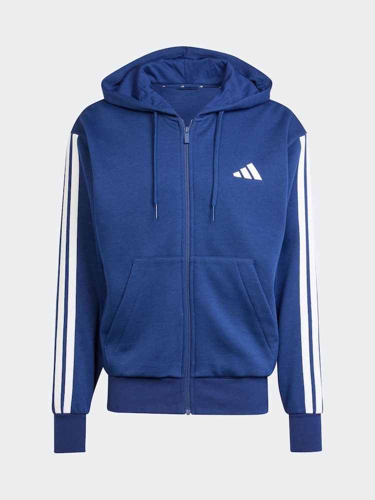 Blå - adidas Essentials 3-Stripes Fleece Hoodie - Bild 10 av 10