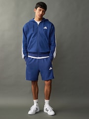 Blå - adidas Essentials 3-Stripes Fleece Hoodie - Bild 2 av 10