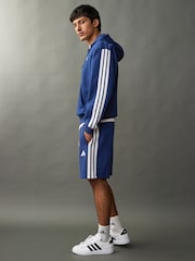 Blå - adidas Essentials 3-Stripes Fleece Hoodie - Bild 3 av 10