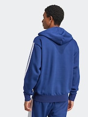 Blå - adidas Essentials 3-Stripes Fleece Hoodie - Bild 6 av 10