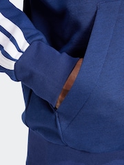 Blå - adidas Essentials 3-Stripes Fleece Hoodie - Bild 9 av 10