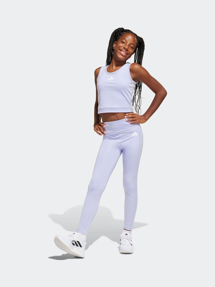 adidas Purple All Sports Favourite Crop Top - Image 3 of 5