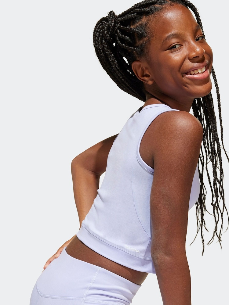 adidas Purple All Sports Favourite Crop Top - Image 5 of 5