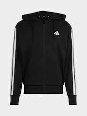 adidas Black Essentials 3-Stripes French Terry Full-Zip Hoodie - Image 7 of 7