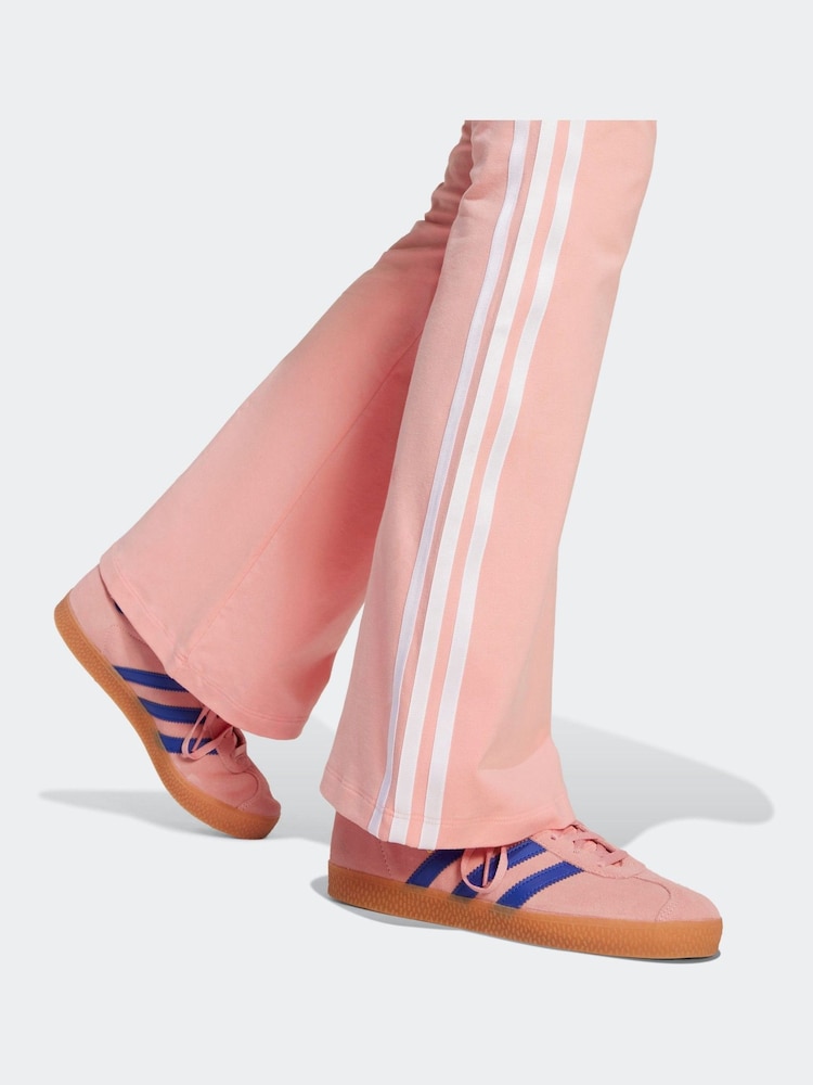 adidas originals Pink 3 Stripe Flared Leggings - Image 4 of 6