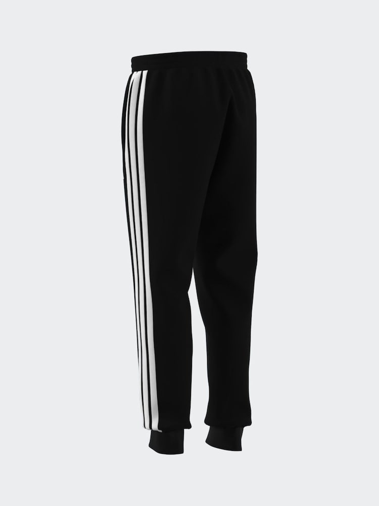 adidas Black Essentials 3-Stripes Fleece Joggers - Image 11 of 13